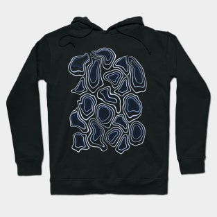 Blue Minimalist Geode Drawing Hoodie